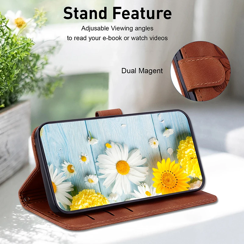Standfunktion Flip Wallet Case 13R 13 12 14 15 PRO PLUS 5G 4G 12S 12 Turbo 4 Leder-Schutzhülle – Bild 4