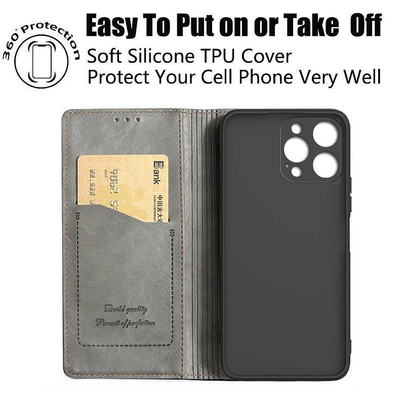 Flip-Wallet-Hülle 6S Handyhülle Lederhülle Coque – Bild 3
