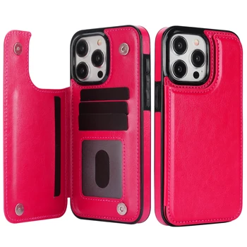 iPhone 17 Pro Max: Flip-Handyhülle aus PU-Leder 3 12 Brieftaschenhülle mit Kartenhalter Stoßfeste Abdeckung