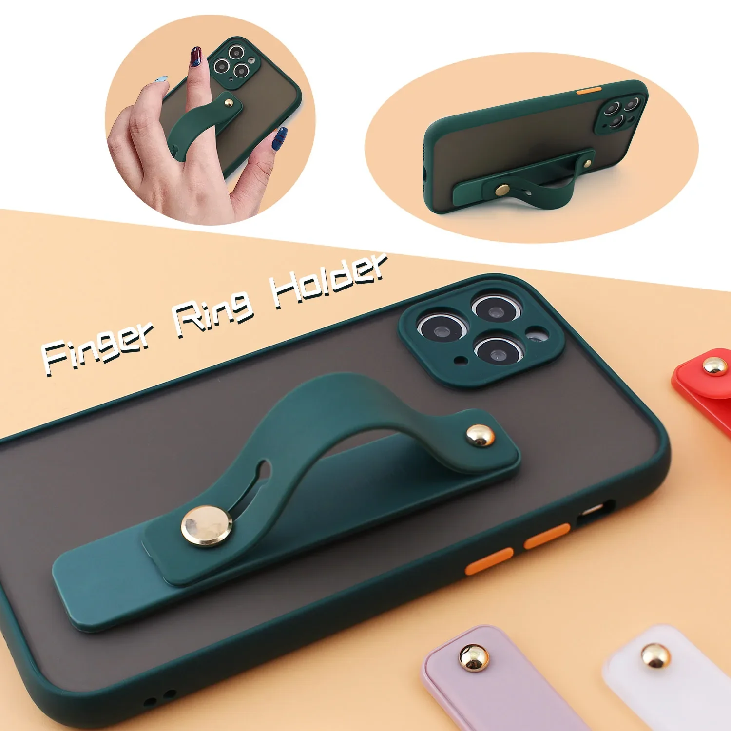 Telefonriemen-Griffhalter, Finger-Handygriff, Teleskop-Handy-Fingerriemen-Ständer, Universeller Finger-Kickstand für – Bild 2