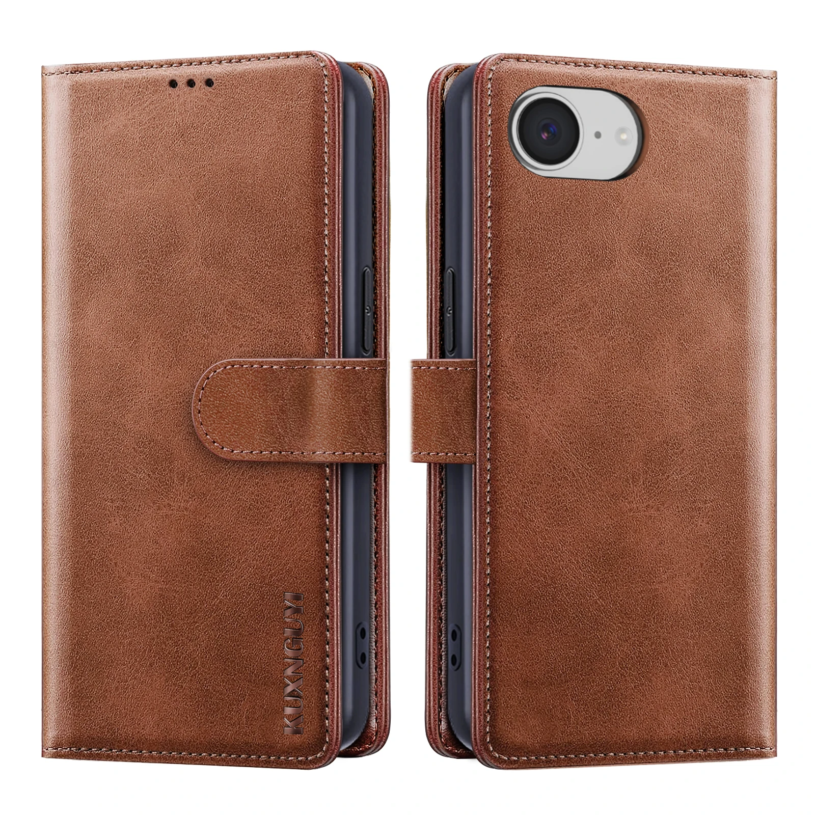 iPhone 16e: Brieftaschenhülle Handyhülle mit Kartenhalter Magnetischer Flip-Leder-Ständer Stoßfeste Schutzhülle