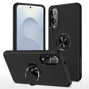 Galaxy S24 Ultra: Metall Ring Halter Fall Rüstung Stoßstange Stoßfest Harte PC Abdeckung