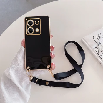 Redmi Note 13 Pro 5G: 13pro Crossbody Lanyard Überzug Fall Auf Hinweis 13 12 Pro Plus 4g 5G Kabel Weiche Silikon Zurück Abdeckung