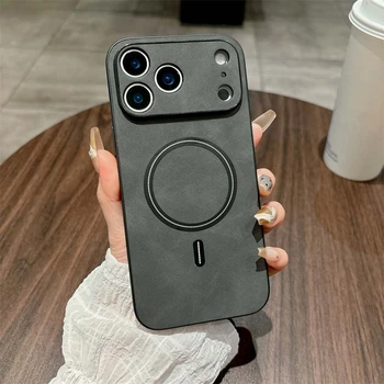 iPhone 12 Pro: Für Magsafe Leder stoßfeste Handyhüllen Magnetic Wireless Charge Cover