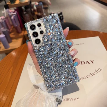 Galaxy S21 Ultra: Neu eingetroffen: Luxuriöses Design, vollständig mit Diamanten besetzte Handyhülle +, Schutzhülle.