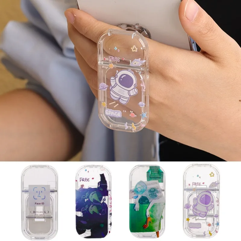 Acryl-Telefonringhalter, Fingerständer, einziehbarer Handy-Griff, faltbarer Ständer für iPhone, Samsung, Smartphones – Bild 2