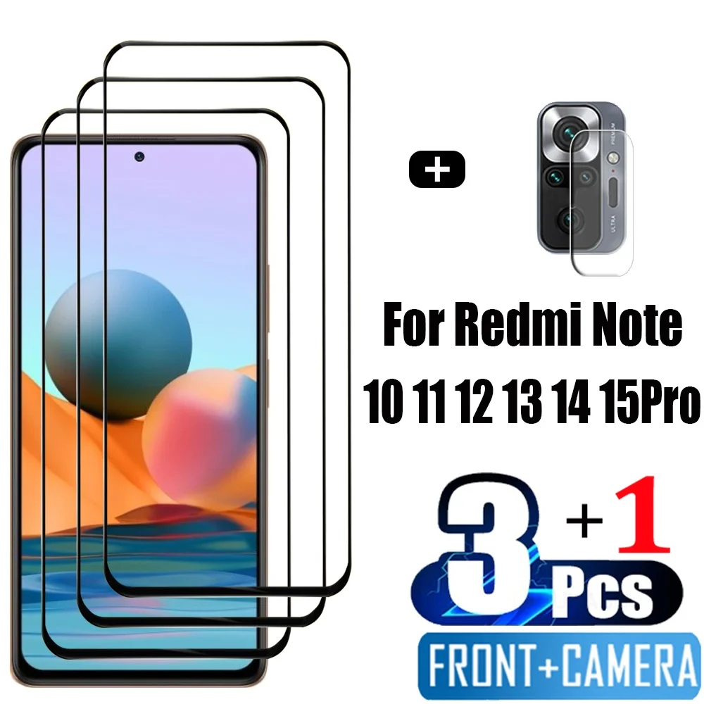 Redmi Note 13 Pro 5G: vorderes gehärtetes Glas für Xiaomi Redmi 14 10 11 13 Pro 5G Displays chutz folien Redmi S 11S 10S Schutz folie S Telefon film Tempered Glass Redmi Pro Plus Kamera objektiv film