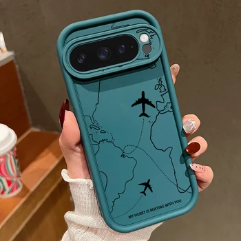 Pixel 7: TPU-Hülle mit Flugzeugmuster, stoßfeste, einfarbige, weiche Silikonhülle
