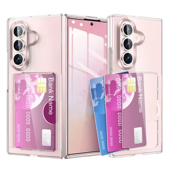 Galaxy Z Fold6: Luxuriöse Kartenfach-Handyhülle Fold6 Harte PC Stoßfeste Schutzhülle Faltbare Abdeckung