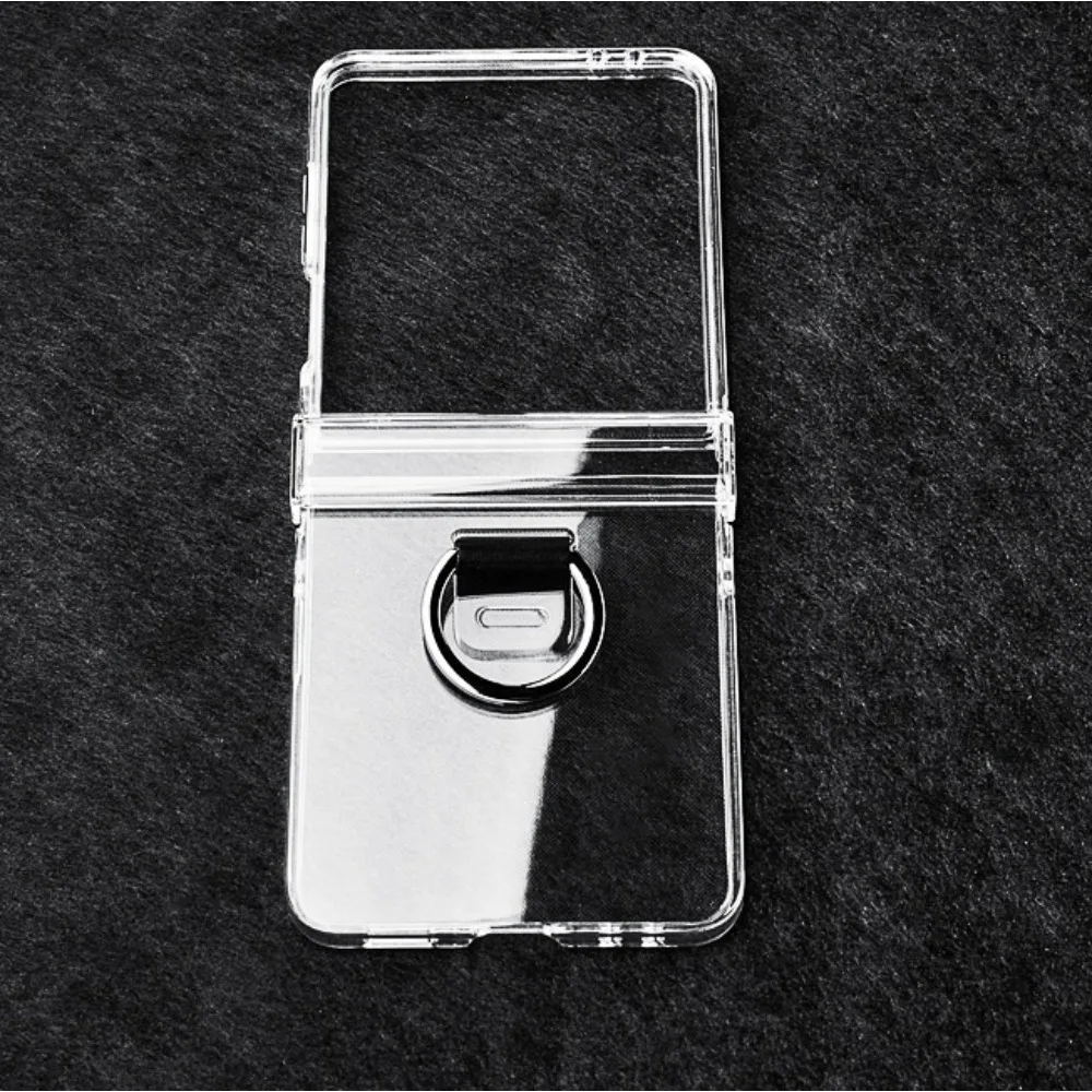 Galaxy Z Flip6: Transparente Handyhülle Flip7 Flip6 Flip5 mit Ringschutz und klarem, schlankem Hartcover