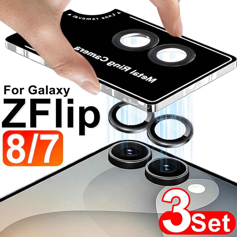 Galaxy Z Flip7: 1-3er-Set Flip8 Kameralinsen-Schutz 7 Flip7 Kratzfester Metall-Linsenschutz Gehärtetes Glas Kameraabdeckungen