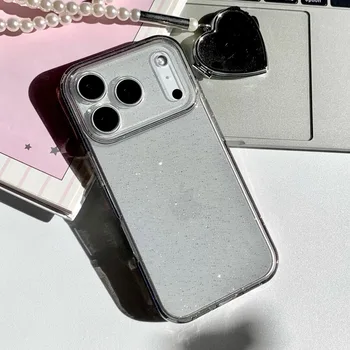 iPhone 16: Luxuriöse Glitzer-Silikon-Handyhülle Transparente Weiche TPU-Hülle