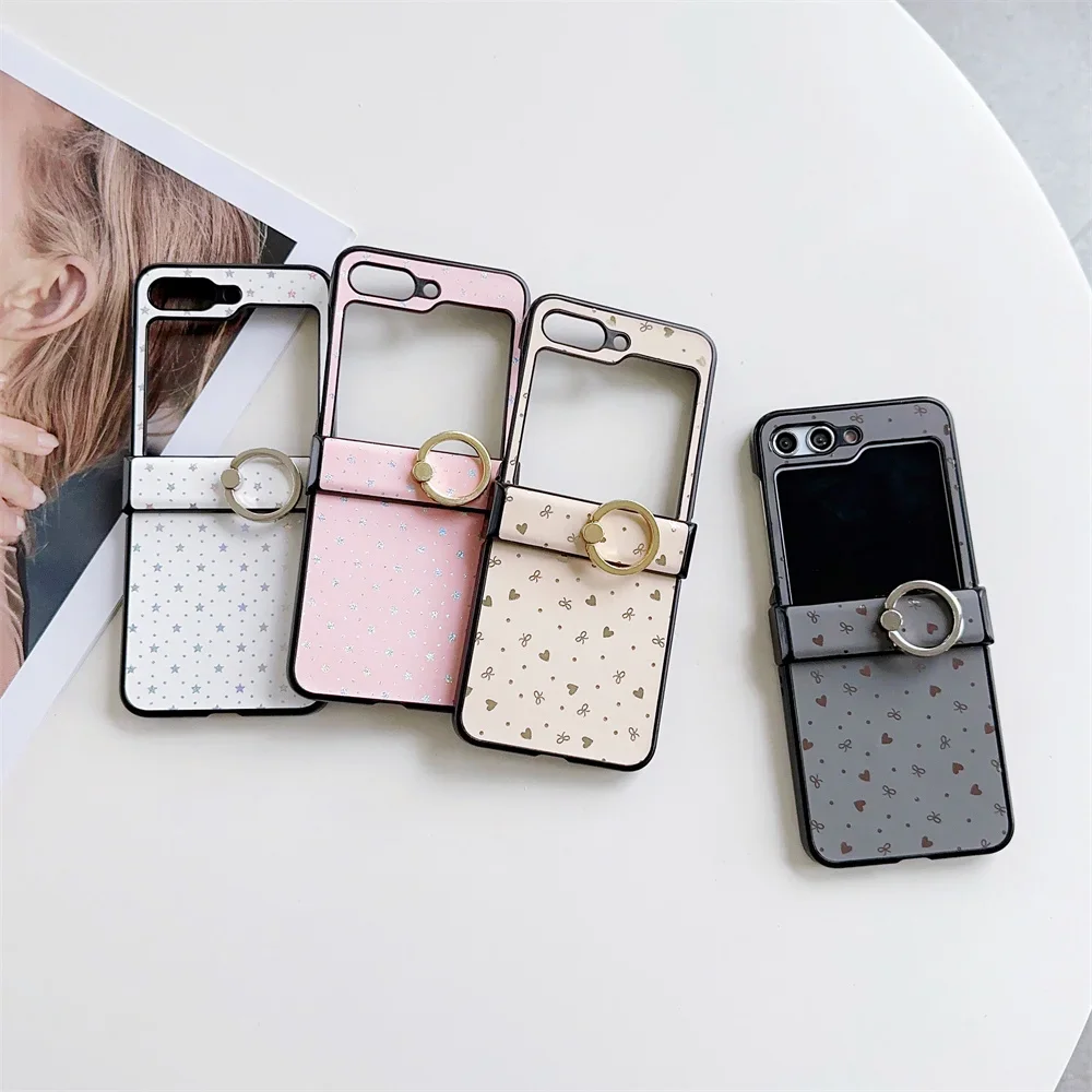 Mode Ring Halter Telefon fall 6 5 4 3 Herz Stern Muster Stand Abdeckung – Bild 6