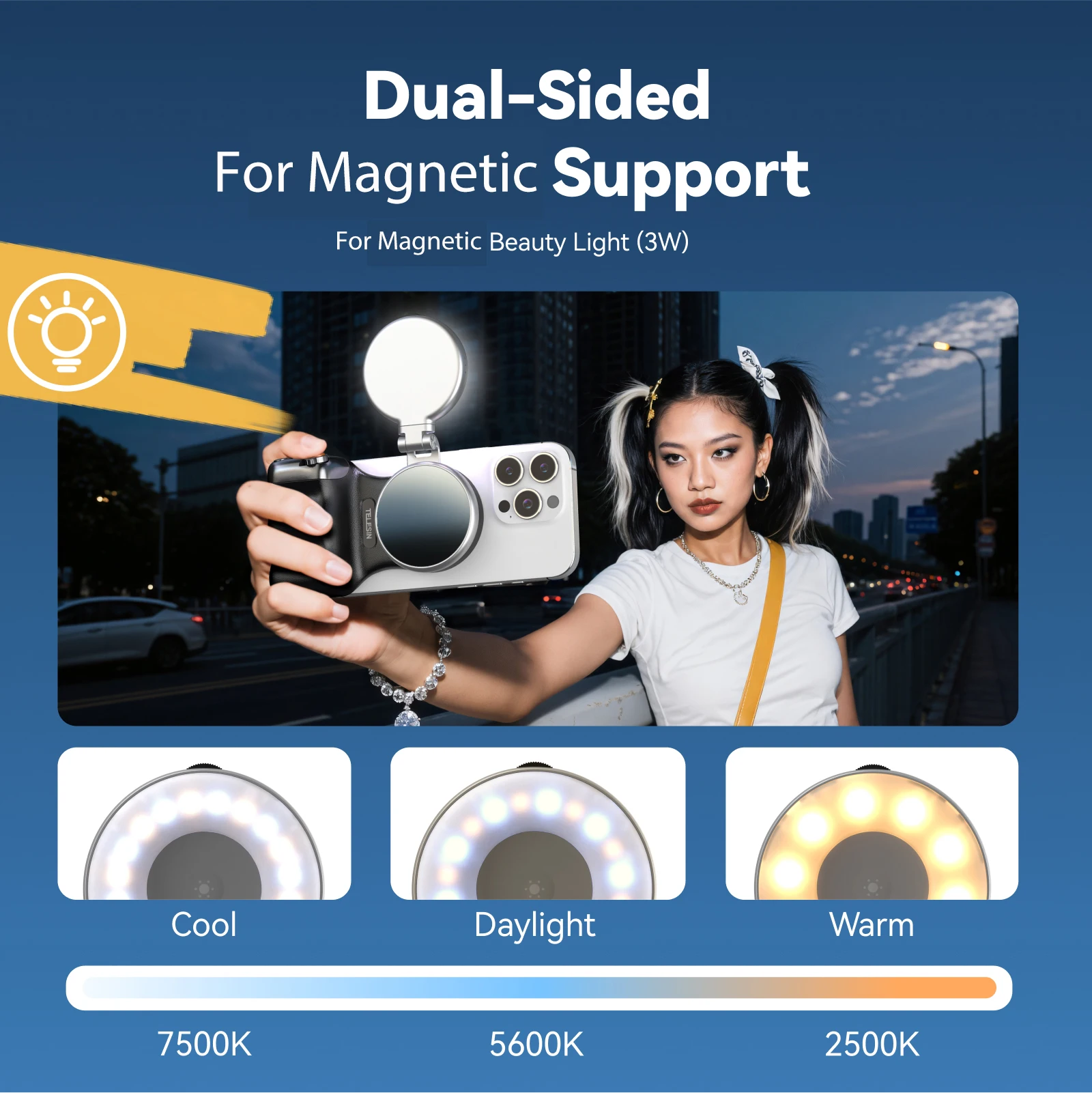 TELESIN Magnetische Telefon Kamera Schießen Hand Grip Telefon Halter Schießen Hilfe Fernbedienung Griff für Smartphone iPhone Android – Bild 4