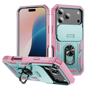 iPhone 16e: 360-Ring-Halterung, Ständer, Schiebekamera-Schutz, Handyhülle Cover