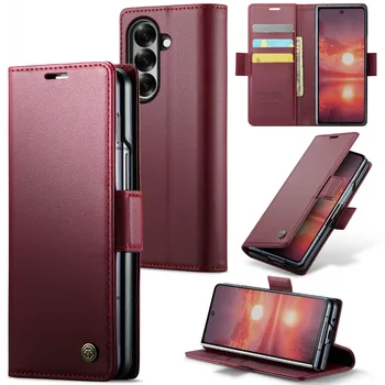 Galaxy Z Fold5: Magnetische Flip-Leder-Schutzhülle 7 6 5 Fold8 Fold7 5G Brieftasche mit Kartenhalter