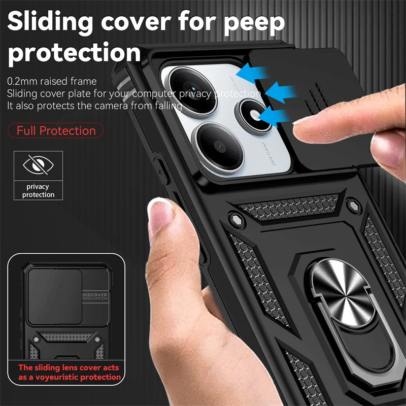 Funda Hinweis 14 5G Fall Rutsche Kamera Schützen Rüstung Telefon Fall auto Halter Magnetische Ring Abdeckung – Bild 3