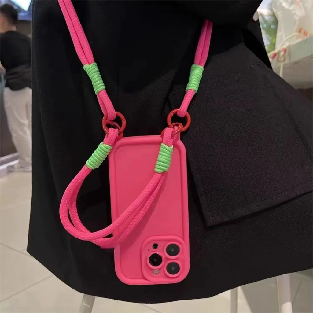 Umhängetasche mit Lanyard-Halskette, Silikonhülle, Handschlaufenabdeckung – Bild 4