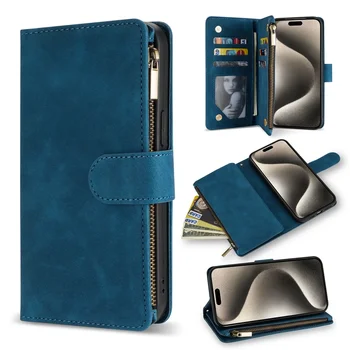 iPhone 17 Pro: Brieftasche Multi-karte Zipper Ständer Magnetische Flip Leder Fall