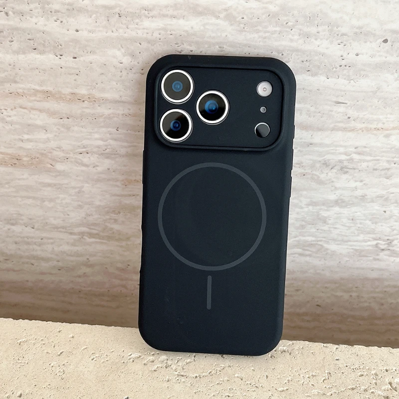 Für Magsafe Magnetische Drahtlose Lade Einfarbig Silikon Telefon Fall Bumper Zurück Abdeckung – Bild 2