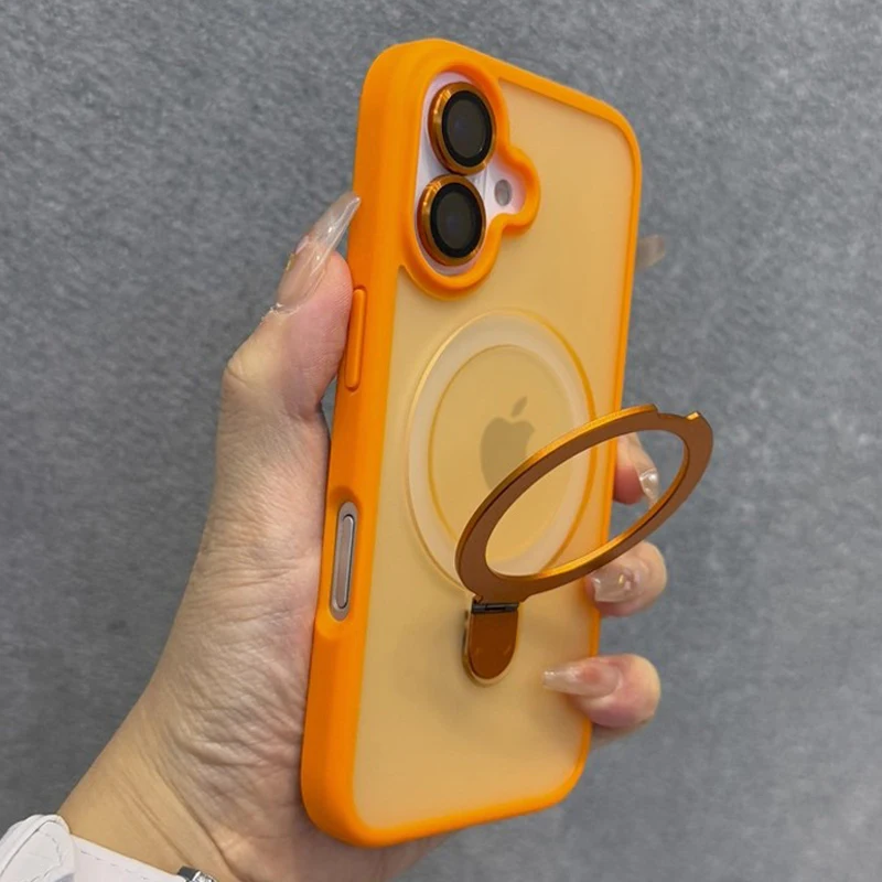 Matte Ring Halter Glas Objektiv Telefon Fall für Magsafe Drahtlose Magnetische Abdeckung – Bild 2