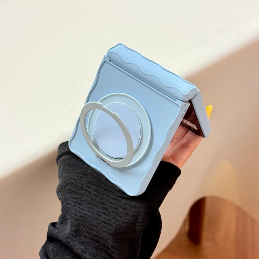 Wellenförmige Silikon-Handyhülle mit Matt-Finish und Halterung, Candy-Farben, stoßfeste magnetische Rückseite – Bild 2