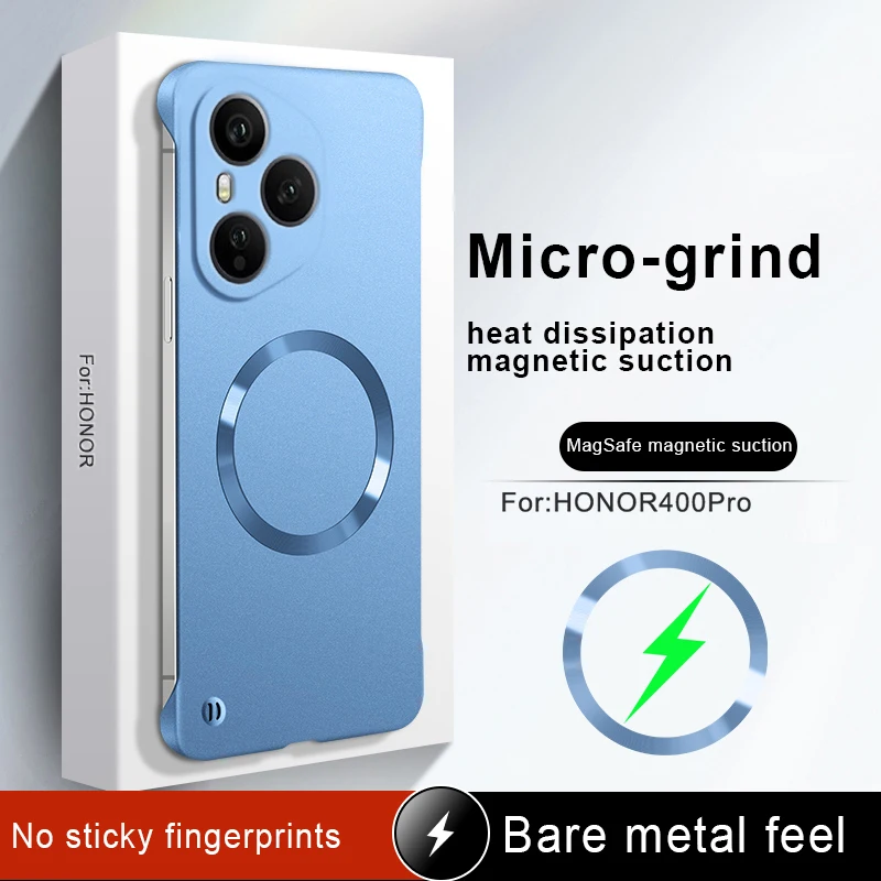 Honor 400: Ultradünn, metallische Farbe, rahmenloses Hart-PC-Gehäuse, magnetisch, für Magsafe-Schutzhülle
