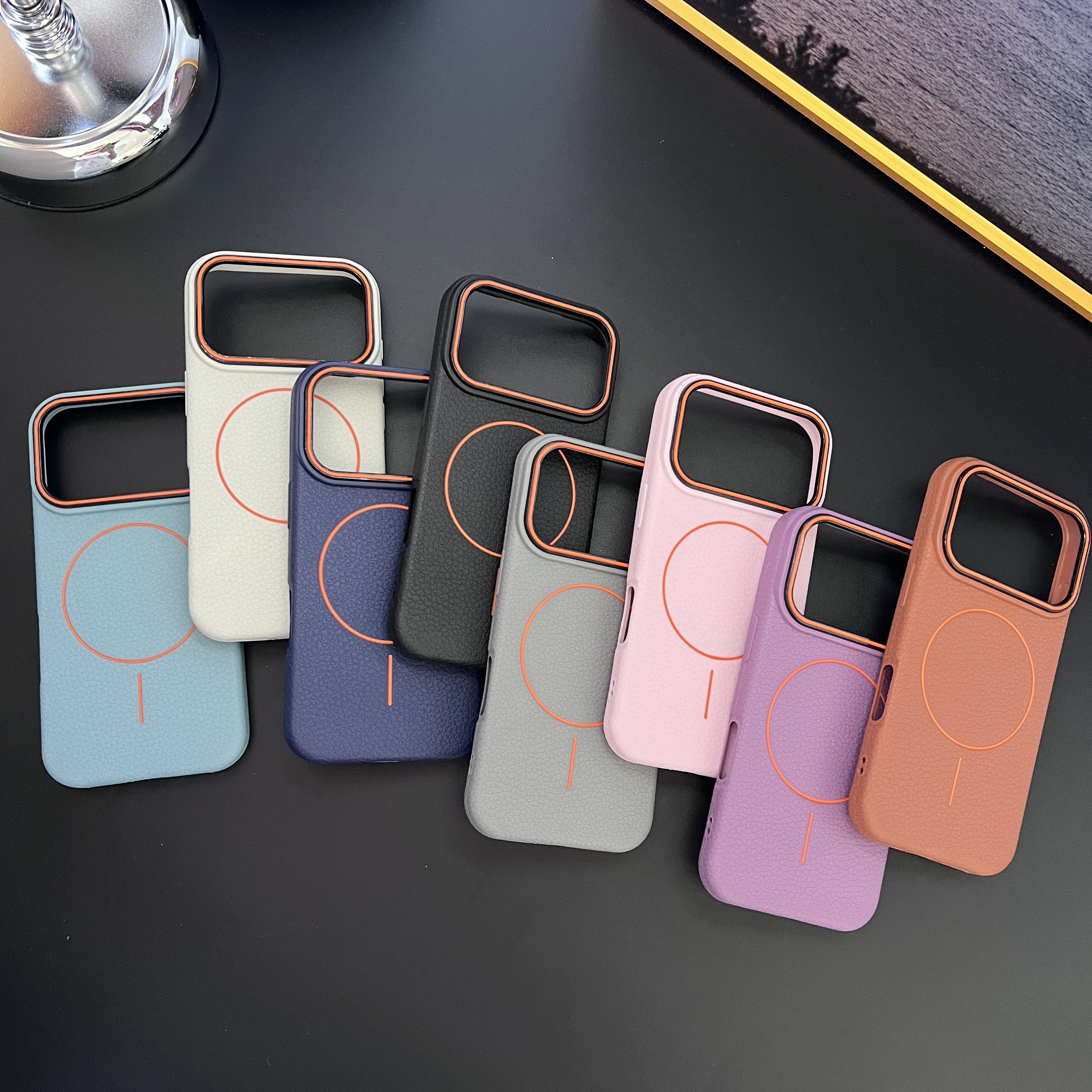 Frosted Hit Color Lichee Pattern Magnetische Handyhülle für Magsafe TPU Soft Cover – Bild 6