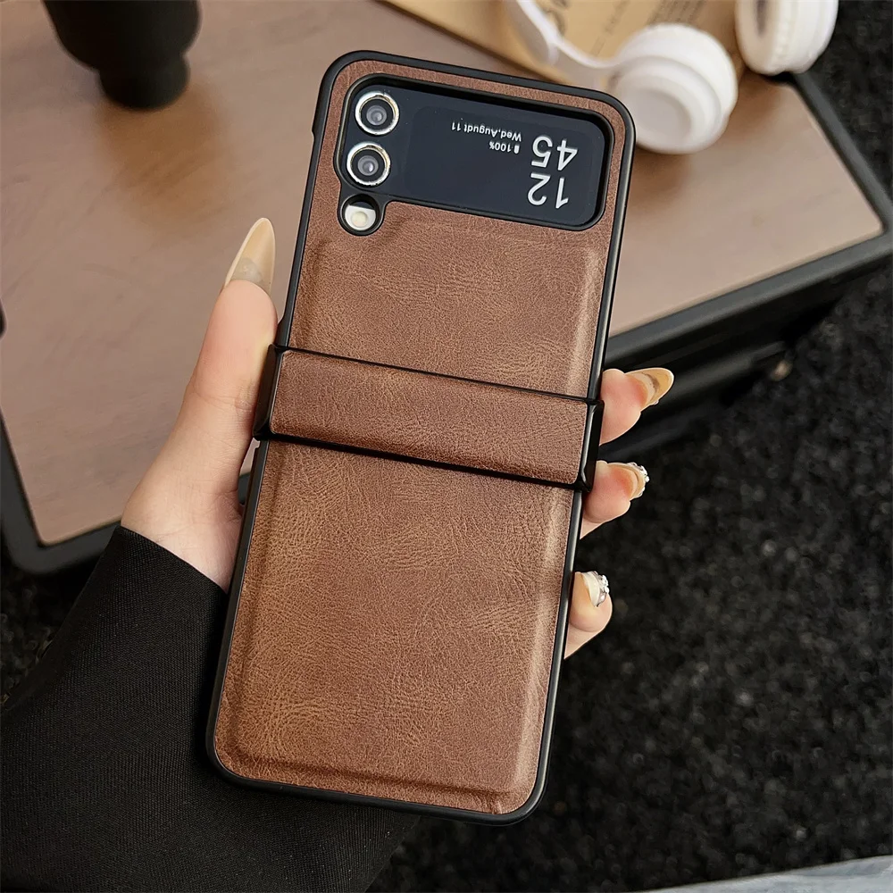 Business Einfarbige Leder Matte Handyhülle Flip Luxuriöse stoßfeste Abdeckung – Bild 3