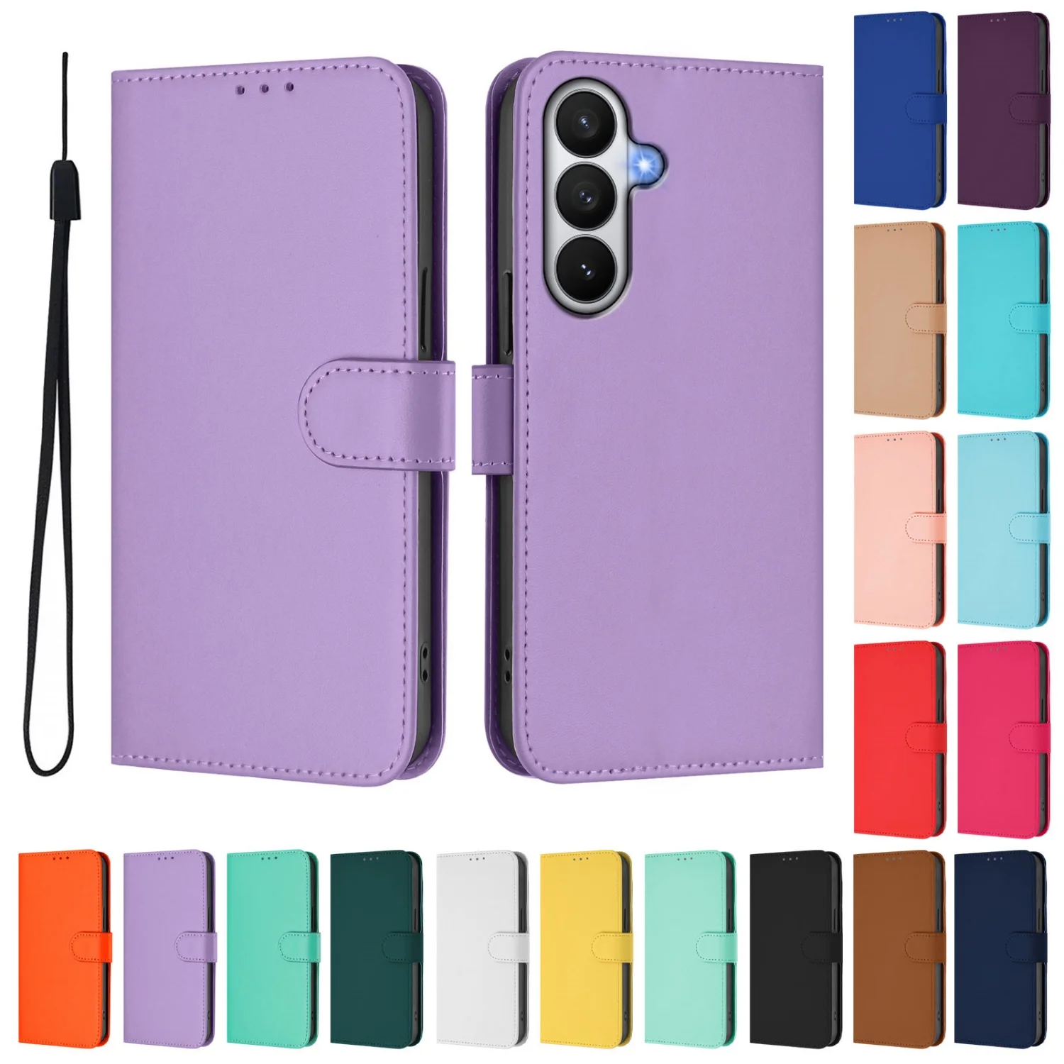 Galaxy A25: PU-Leder-Flip-Handyhülle, Brieftaschenhülle Coque Funda