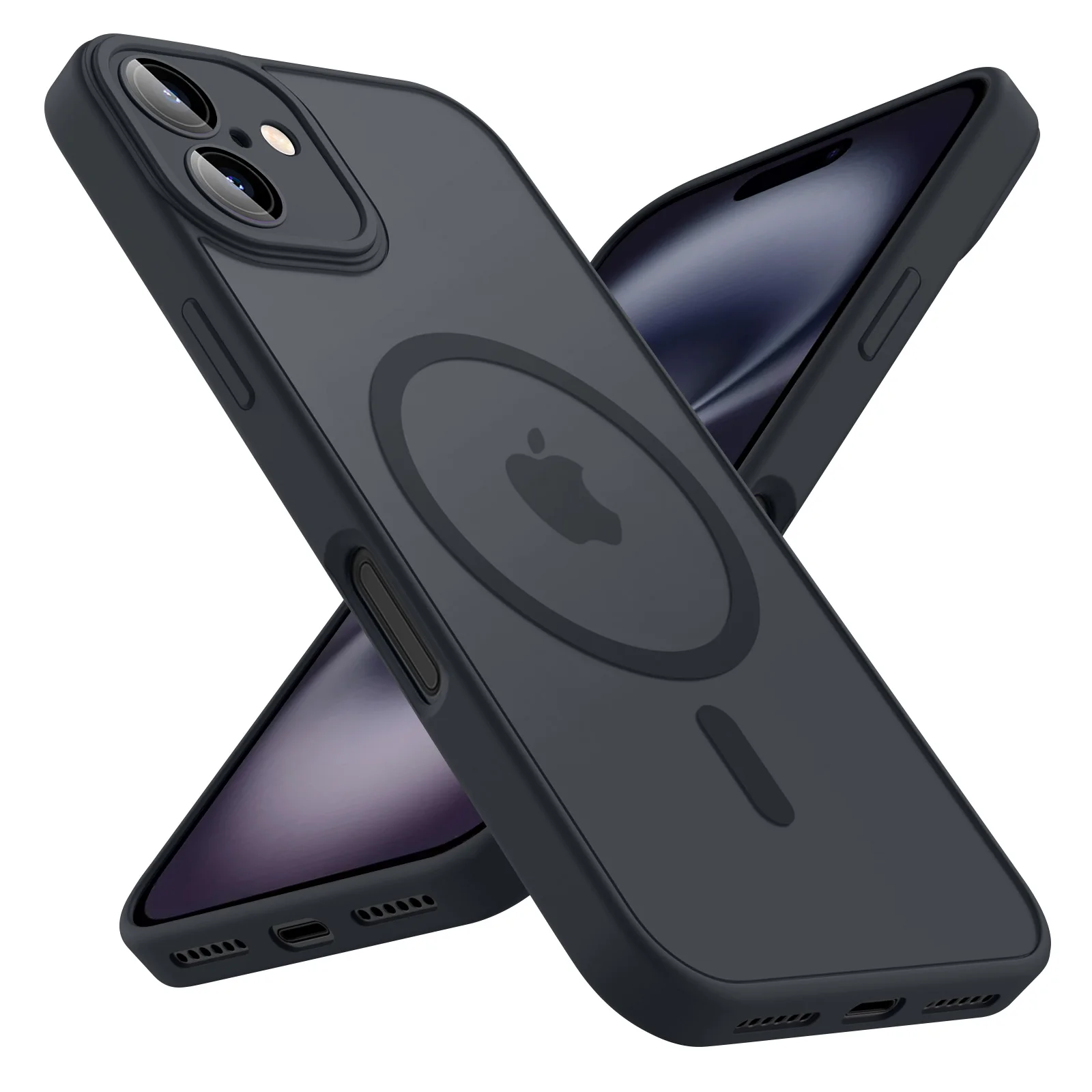 iPhone 13: Luxuriöse magnetische matte durchscheinende Rüstung stoßfeste Hülle, für Magsafe Wireless Charge Cover