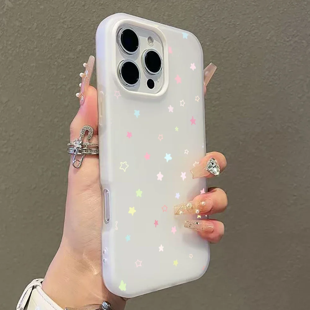 Niedliche Farbige Sternförmige Stoßfeste Matte Candy-Color 2-in-1 Handyhülle Reno15 Reno14 Reno13 Reno12 – Bild 3
