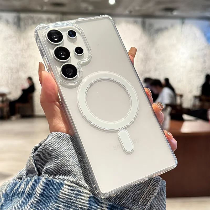 Galaxy S25+: Magnetische Transparente Handyhülle für Magsafe Klare Schutzhülle