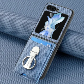 Galaxy Z Flip6: Ring-Kartenhalter-Brieftaschen-Flip-Handyhülle 7 6 5 4 3 Flip7 Flip6 Flip5 Flip4 Flip2 5G PU-Leder-Cover