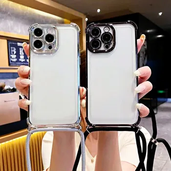 Redmi Note 13 Pro 5G: Crossbody Lanyard stoßfeste Hülle Silikon klare Telefonüberzug Abdeckung