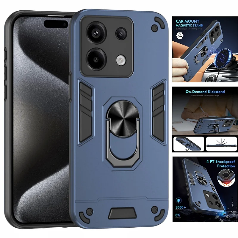 Redmi Note 13 Pro+ 5G: Rüstung Magnetische Halter Ring Fall Hinweis 13 Pro 5G 4G 13C Kamera Objektiv Schützen Stoßfest Zurück