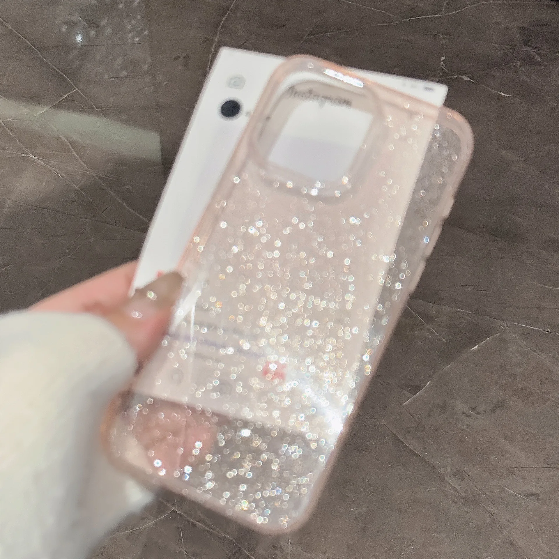 Transparente Bling-Glitzer-Handyhülle, klare funkelnde, stoßfeste Softcover – Bild 4