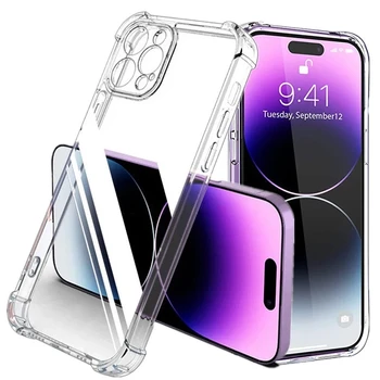 IPhone 12: Stoßfeste, transparente Silikon-Handyhülle -Objektivschutz-Rückseite