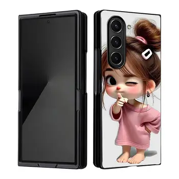 Galaxy Z Fold5: Rückseite Handyhülle Cartoon Girl Muster
