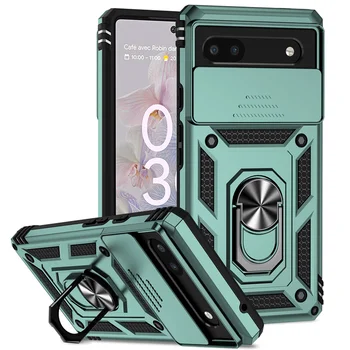 Pixel 7 Pro: Slide Kamera Schützen Abdeckung Magnetische Ring Halter Stoßfest Rüstung Telefon Fall