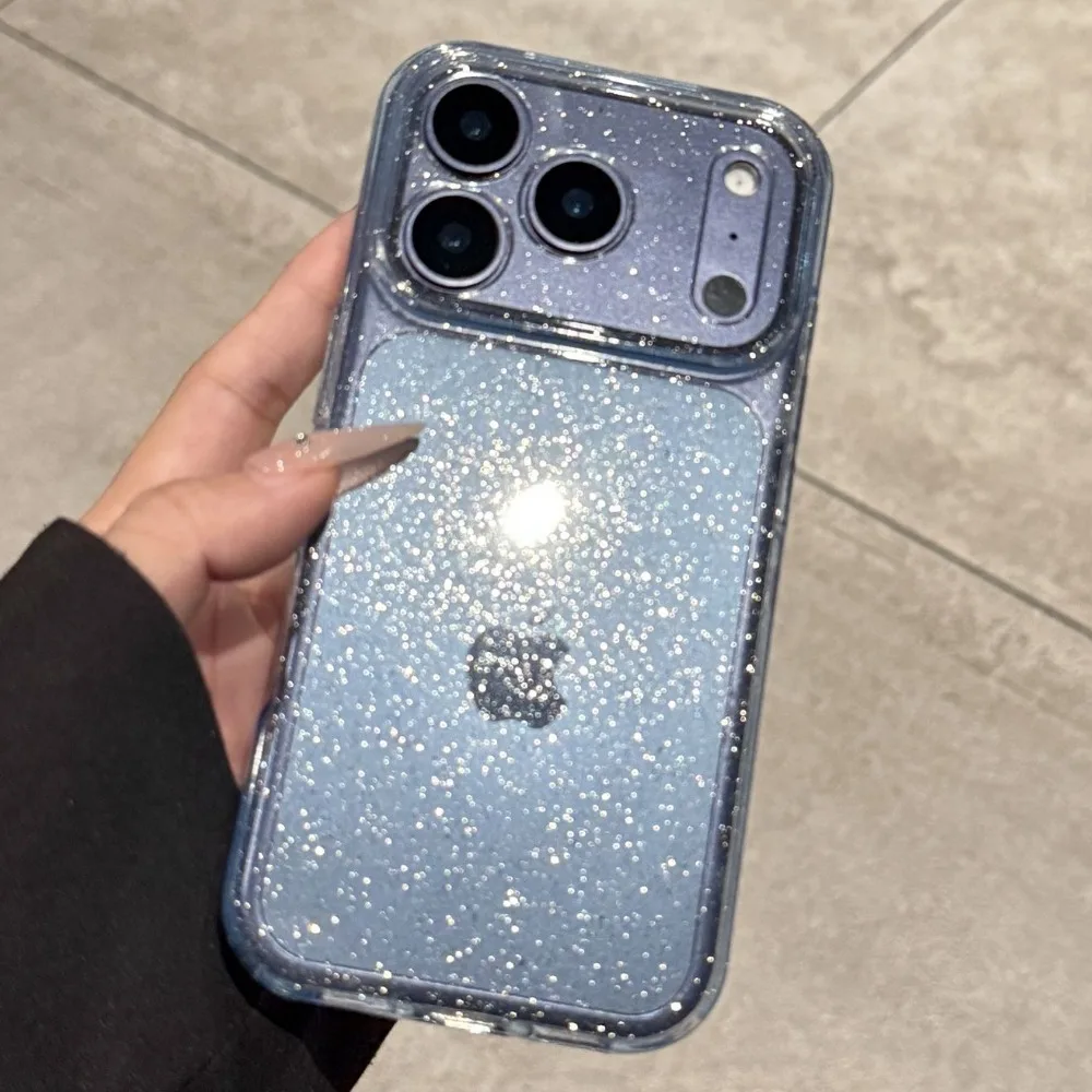 iPhone 17 Pro Max: Luxuriöse Glitzer-Silikon-Handyhülle Transparente Weiche TPU-Hülle