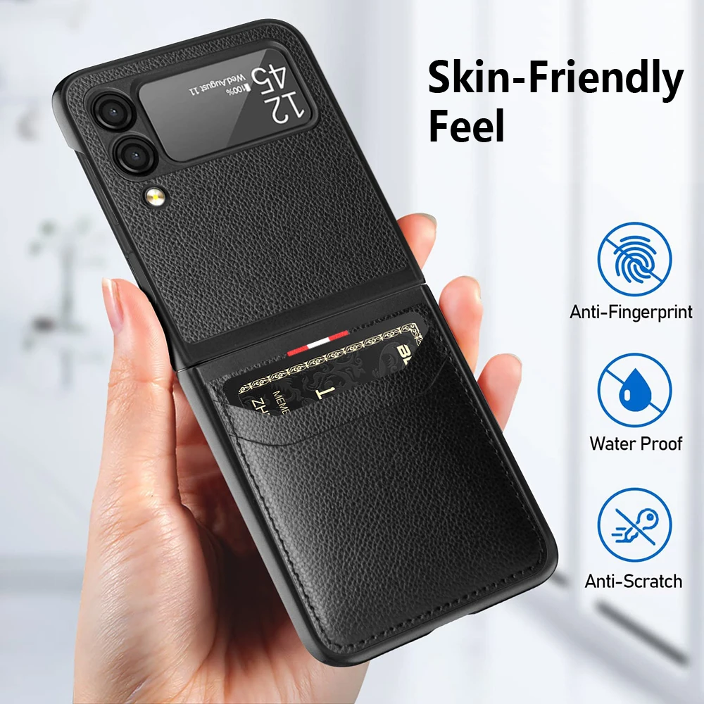 Galaxy Z Flip6: Anti-Schock Komfortable Hülle 7 6 5 5G Flip7 FE Flip8 Flip6 Flip4 Flip3 Flip Handy-Lederhülle