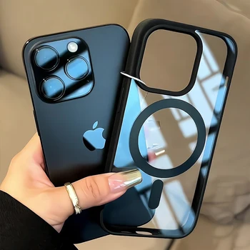 iPhone 12 mini: Matte Natural Titanium magnetische Lade-Handyhülle Magsafe, stoßfeste Hartschale