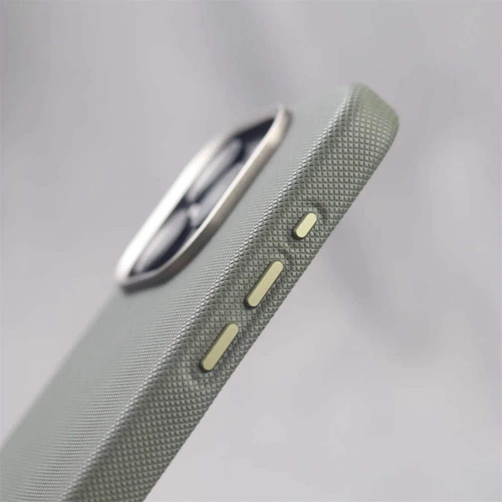 Luxus Legierung Objektiv Rahmen Partikel PU Leder Magnetische Fall Für Magsafe Drahtlose Lade Abdeckung – Bild 3
