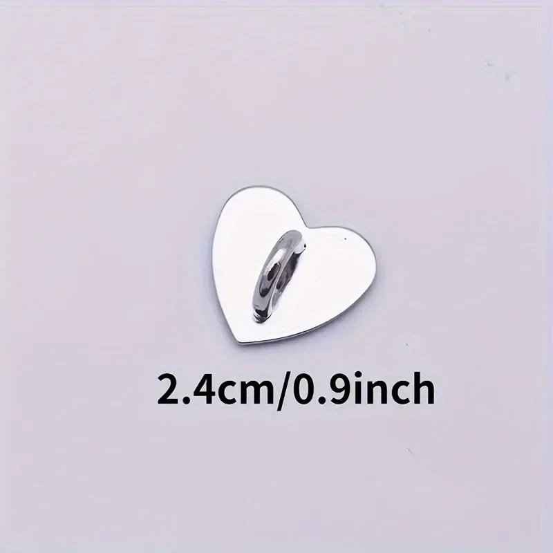 2Pcs Metall Herzförmige Telefon Charme Halter Liebe Herz Telefon Finger Ring Selbstklebende Handy Zurück Ständer Haken – Bild 3