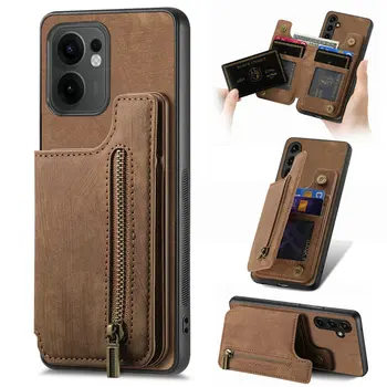 Oppo Reno 13: Reißverschluss-Lederhülle 11F 10 Luxus-Handyhülle Reno13 14 FS 14F 11 F 11A 13A 15F 16F 5G