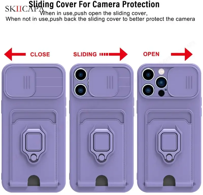Slide Lens Card Slot Hülle 10Pro Max 10s Crossbody Lanyard Strap Silikonhülle – Bild 2