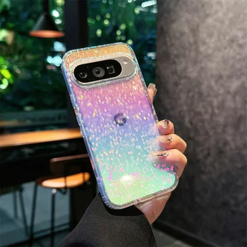 Pixel 10: Farbverlauf Bling Glitter magnetische kabellose Ladung für Magsafe Hülle bunte klare Abdeckung