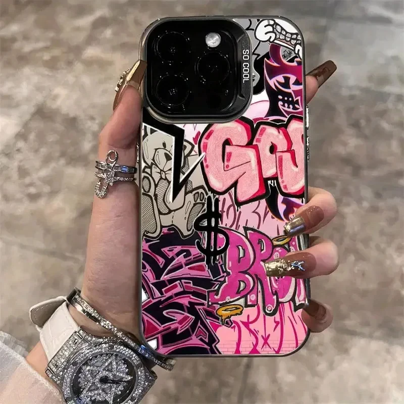 iPhone 11 Pro: Graffiti Coole Kunst Rosa Handyhülle Hüllen Anti Fall Matte Cover Case Funda