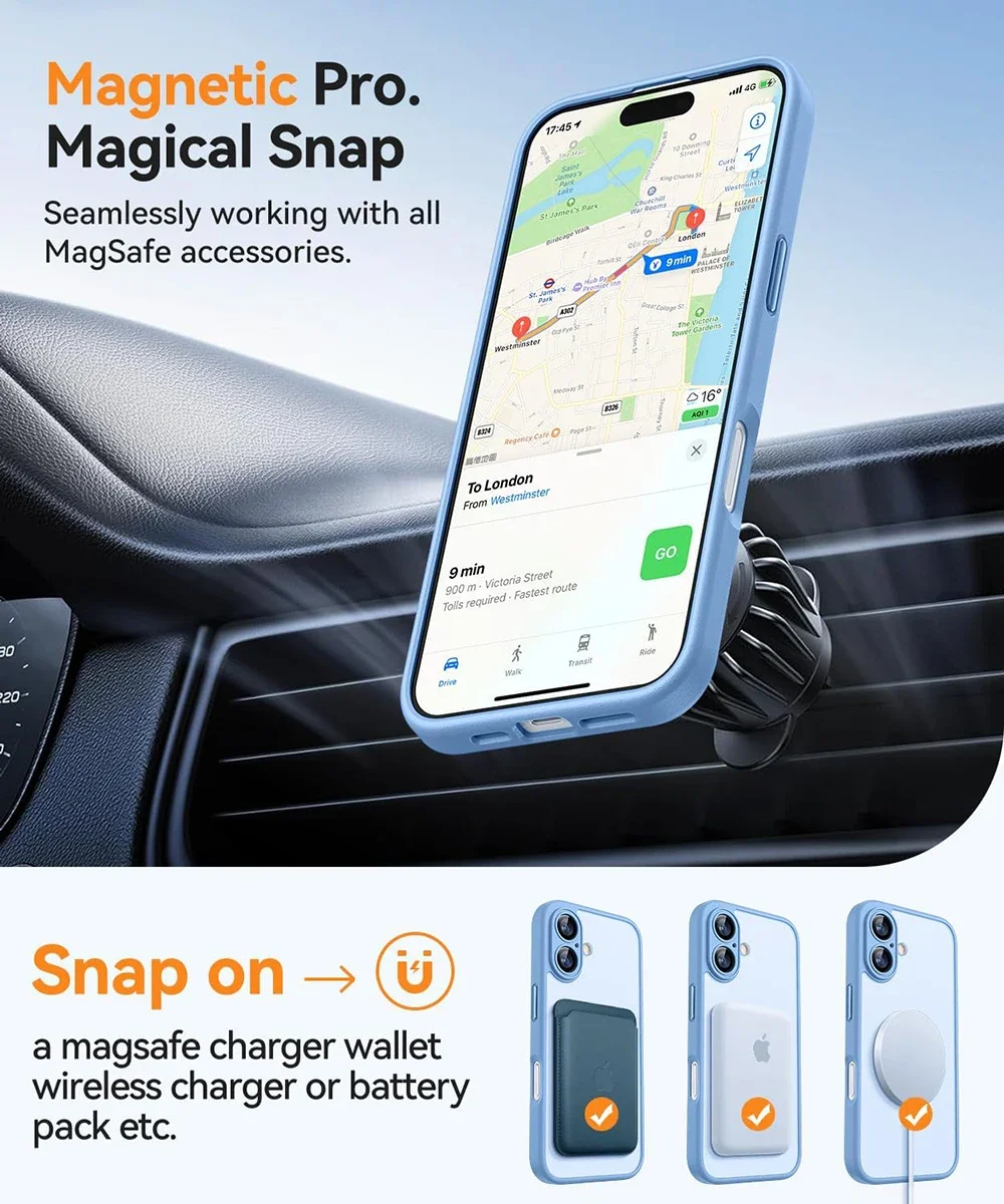 Magnetic Luxury Matte Translucent Armor Shockproof Case For Magsafe Wireless Charge Cover – Bild 4